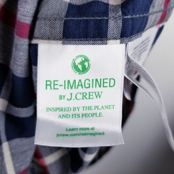 J. Crew Slim Flex Washed Plaid Button Front Shirt NWT size Large - Picture 6 of 10